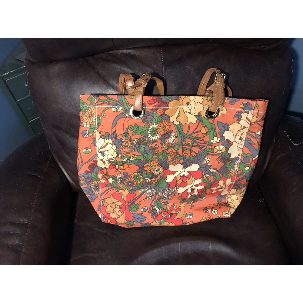 Sak Roots Artist Circle Coated Canvas Bag Tote 17" X 15" Adjustable Strap